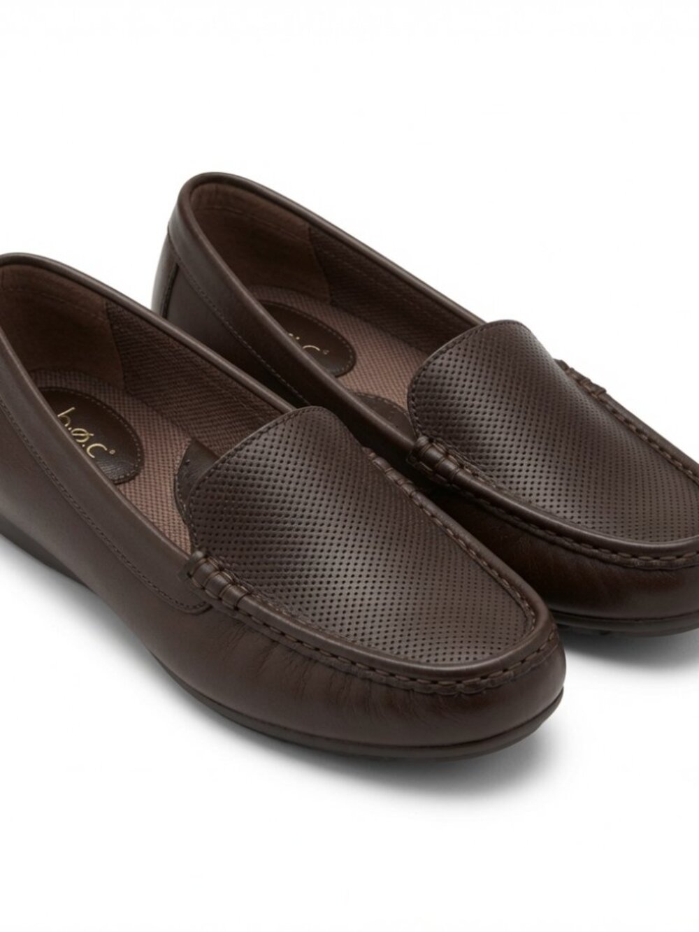 BOC Born Concept Womens 10 M Brown Loafers Slip On Shoes Faux Leather Vegan EUC
